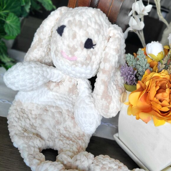 Hand Crochet Bunny/Snuggy/Lovee Baby Blanket - Picture 1 of 4